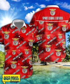 Sport Lisboa e Benfica 3D Hawaiian Shirt and Shorts Vinatge Tree Pattern Beach Shirt For Fans Product Photo 1