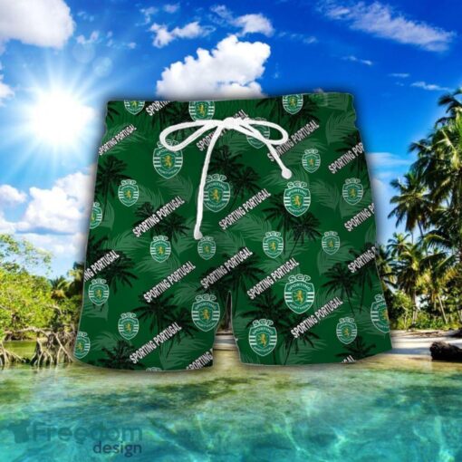 Sporting Clube de Portugal 3D Hawaiian Shirt and Shorts Vinatge Tree Pattern Beach Shirt For Fans Product Photo 2