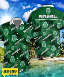 Sporting Clube de Portugal 3D Hawaiian Shirt and Shorts Vinatge Tree Pattern Beach Shirt For Fans Product Photo 1