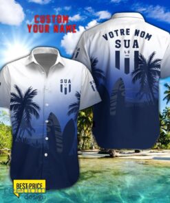 Sporting Union Agenais Combo Hawaiian Shirt And Shorts Surfboards Coconut Custom Name For Fans Product Photo 1