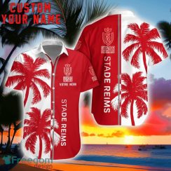 Stade de Reims Coconut Pattern Hawaiian Shirt And Shorts Personalized Name Unique Gift For Summer Product Photo 1