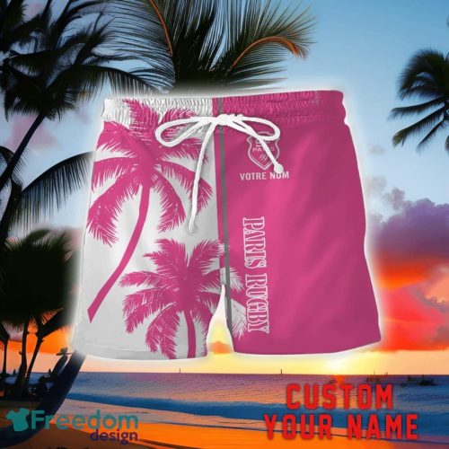 Stade Francais Coconut Pattern Hawaiian Shirt And Shorts Personalized Name Unique Gift For Summer Product Photo 2