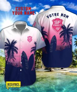 Stade Francais Combo Hawaiian Shirt And Shorts Surfboards Coconut Custom Name For Fans