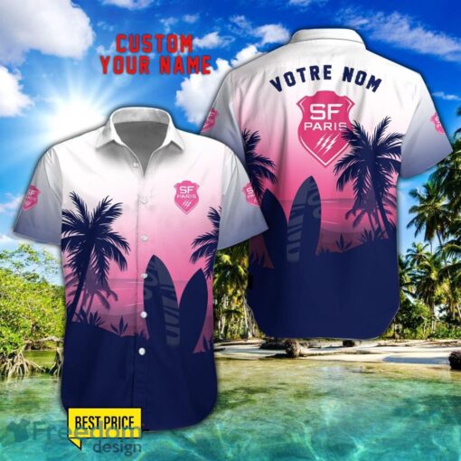 Stade Francais Combo Hawaiian Shirt And Shorts Surfboards Coconut Custom Name For Fans Product Photo 1