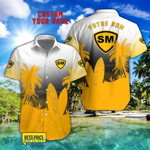 Stade Montois Rugby Combo Hawaiian Shirt And Shorts Surfboards Coconut Custom Name For Fans Product Photo 1