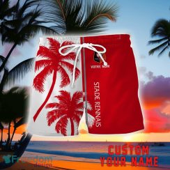 Stade Rennais F.C Coconut Pattern Hawaiian Shirt And Shorts Personalized Name Unique Gift For Summer Product Photo 2