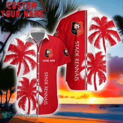 Stade Rennais F.C Coconut Pattern Hawaiian Shirt And Shorts Personalized Name Unique Gift For Summer Product Photo 1