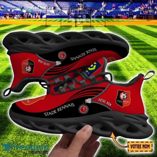 Stade Rennais F.C Max Soul Shoes Personalized Name Sneakers For Fans Product Photo 2