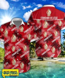 Standard Liège 3D Hawaiian Shirt and Shorts Vinatge Tree Pattern Beach Shirt For Fans