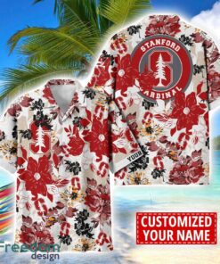 Stanford Cardinal Aloha 3D Hawaiian Shirt Flower Sport Team Beach Shirt Custom Name