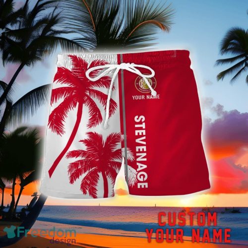 Stevenage Football Club Coconut Pattern Hawaiian Shirt And Shorts Personalized Name Unique Gift For Summer Product Photo 2