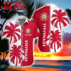 Stevenage Football Club Coconut Pattern Hawaiian Shirt And Shorts Personalized Name Unique Gift For Summer