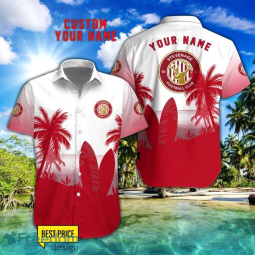 Stevenage Football Club Combo Hawaiian Shirt And Shorts Surfboards Coconut Custom Name For Fans Product Photo 1