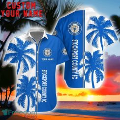 Stockport County Coconut Pattern Hawaiian Shirt And Shorts Personalized Name Unique Gift For Summer