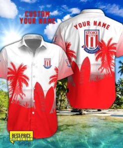 Stoke City F.C Combo Hawaiian Shirt And Shorts Surfboards Coconut Custom Name For Fans Product Photo 1