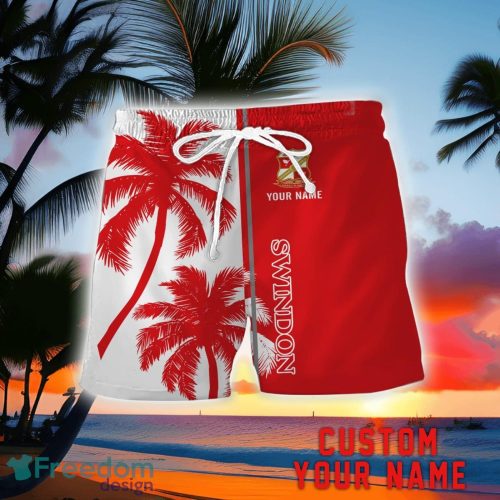 Swindon Town Coconut Pattern Hawaiian Shirt And Shorts Personalized Name Unique Gift For Summer Product Photo 2