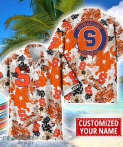 Syracuse Orange Aloha 3D Hawaiian Shirt Flower Sport Team Beach Shirt Custom Name