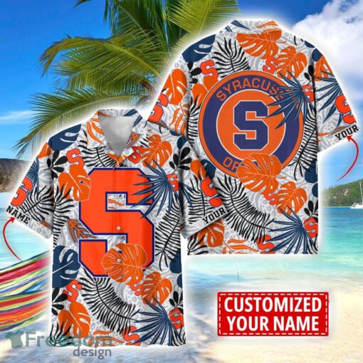 Syracuse Orange Aloha Hawaiian Shirt Custom Name Summer Gift Holiday Team Shirt Product Photo 1