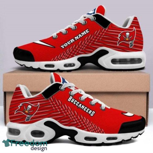 Tampa Bay Buccaneers Custom Name NFL Striped Pattern Air Cushion Sneakers Product Photo 1