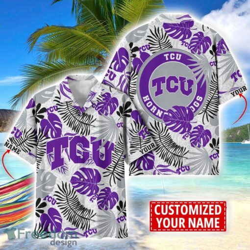 TCU Horned Frogs Aloha Hawaiian Shirt Custom Name Summer Gift Holiday Team Shirt Product Photo 1