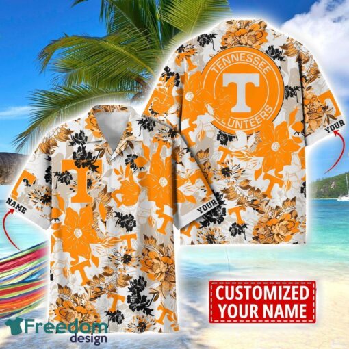 Tennessee Volunteers Aloha 3D Hawaiian Shirt Flower Sport Team Beach Shirt Custom Name Product Photo 1