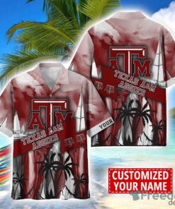 Texas A&amp;M Aggies Hawaii Shirt Custom Name Sports Team Beach Shirt