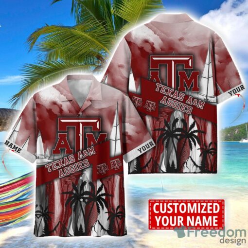 Texas A&amp;M Aggies Hawaii Shirt Custom Name Sports Team Beach Shirt Product Photo 1