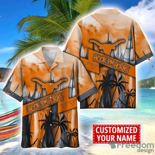 Texas Longhorns Hawaii Shirt Custom Name Sports Team Beach Shirt Product Photo 1