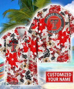 Texas Tech Red Raiders Aloha 3D Hawaiian Shirt Flower Sport Team Beach Shirt Custom Name