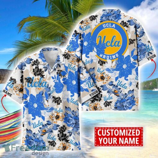 UCLA Bruins Aloha 3D Hawaiian Shirt Flower Sport Team Beach Shirt Custom Name Product Photo 1