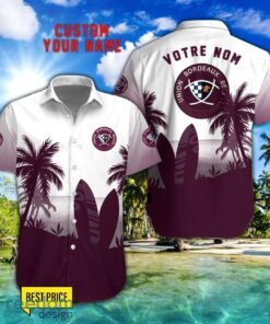 Union Bordeaux Begles Combo Hawaiian Shirt And Shorts Surfboards Coconut Custom Name For Fans Product Photo 1