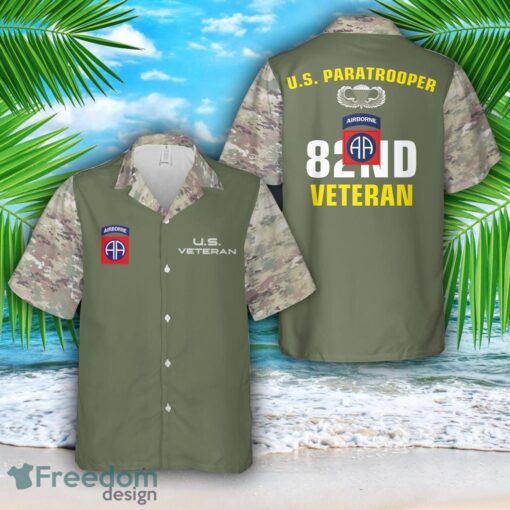 US Army 82nd Airborne Division Veteran Paratrooper Hawaiian Shirt Product Photo 1