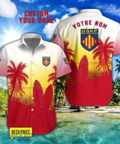 USA Perpignan Combo Hawaiian Shirt And Shorts Surfboards Coconut Custom Name For Fans