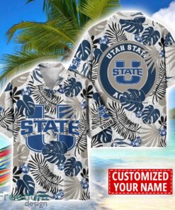 Utah State Aggies Aloha Hawaiian Shirt Custom Name Summer Gift Holiday Team Shirt