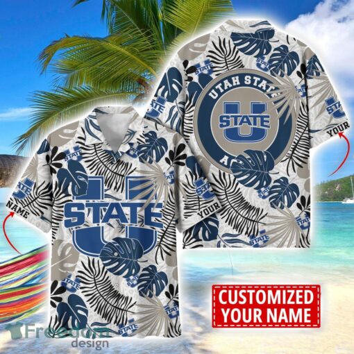 Utah State Aggies Aloha Hawaiian Shirt Custom Name Summer Gift Holiday Team Shirt Product Photo 1