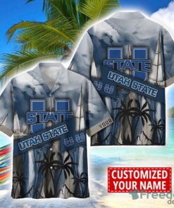 Utah State Aggies Hawaii Shirt Custom Name Sports Team Beach Shirt