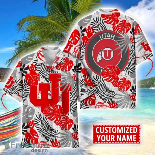 Utah Utes Aloha Hawaiian Shirt Custom Name Summer Gift Holiday Team Shirt Product Photo 1