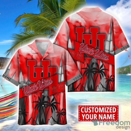 Utah Utes Hawaii Shirt Custom Name Sports Team Beach Shirt Product Photo 1