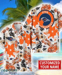 UTSA Roadrunners Aloha 3D Hawaiian Shirt Flower Sport Team Beach Shirt Custom Name