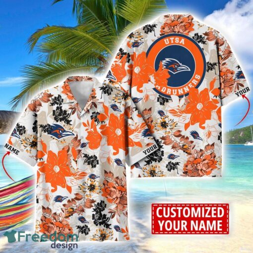 UTSA Roadrunners Aloha 3D Hawaiian Shirt Flower Sport Team Beach Shirt Custom Name Product Photo 1