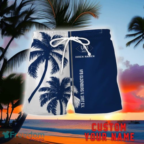 VfB Oldenburg v. 1897 e.V. Coconut Pattern Hawaiian Shirt And Shorts Personalized Name Unique Gift For Summer Product Photo 2