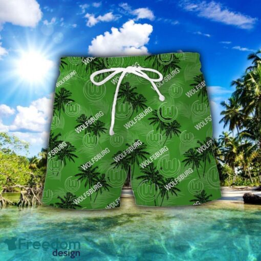 VfL Wolfsburg 3D Hawaiian Shirt and Shorts Vinatge Tree Pattern Beach Shirt For Fans Product Photo 2