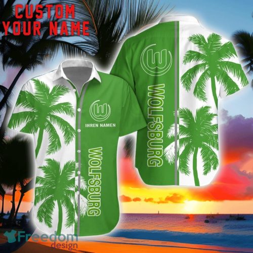 VfL Wolfsburg Coconut Pattern Hawaiian Shirt And Shorts Personalized Name Unique Gift For Summer Product Photo 1