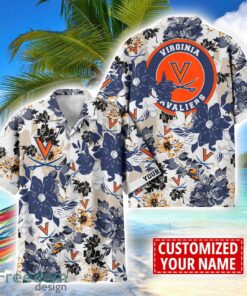 Virginia Cavaliers Aloha 3D Hawaiian Shirt Flower Sport Team Beach Shirt Custom Name