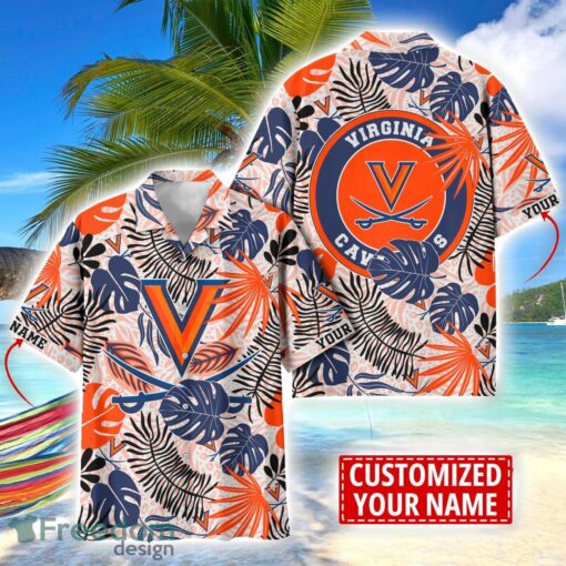 Virginia Cavaliers Aloha Hawaiian Shirt Custom Name Summer Gift Holiday Team Shirt Product Photo 1