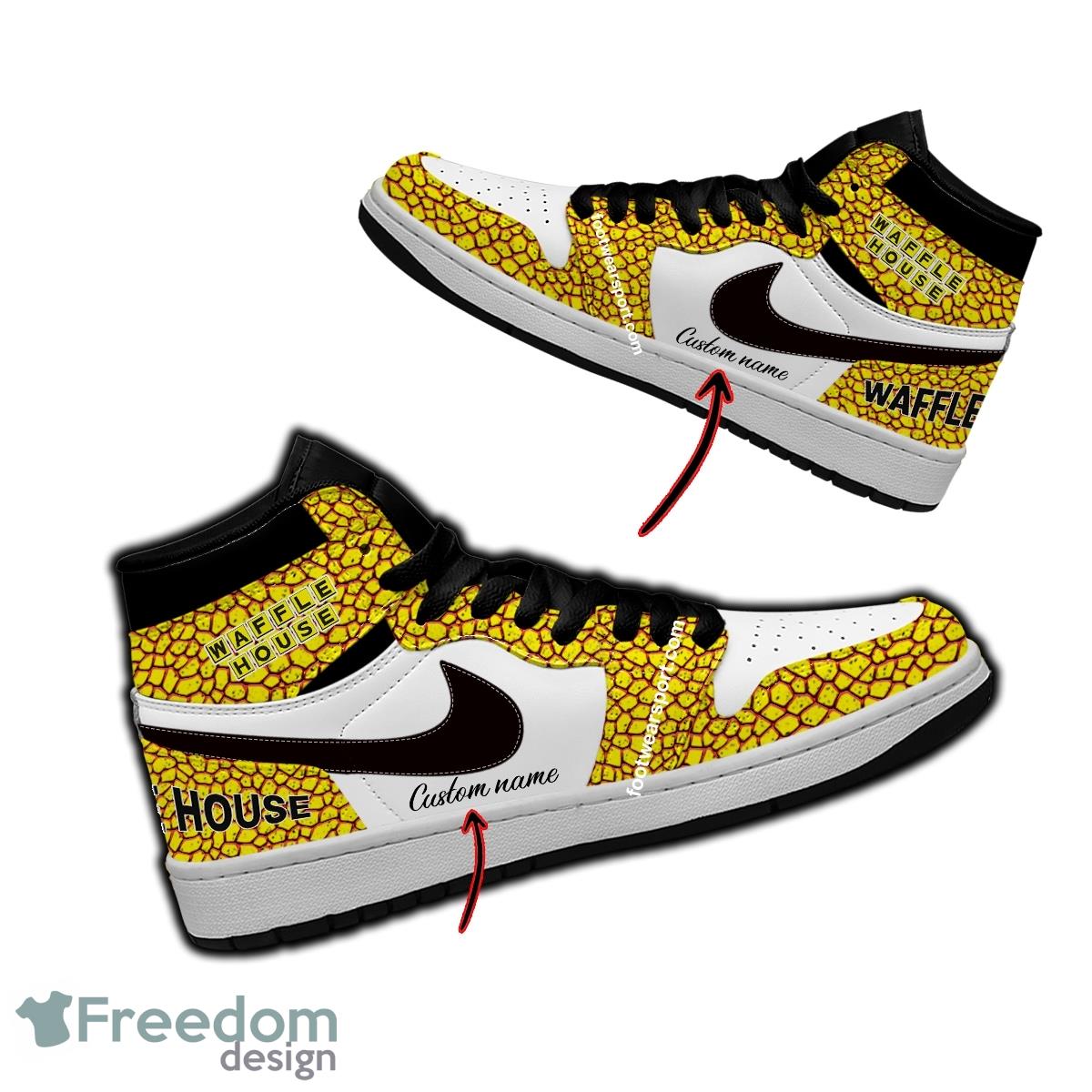 Waffle House Air Jordan Hightop Shoes Personalized Crocodile Skin Pattern For Men Women image Waffle House Air Jordan Hightop Shoes Personalized Crocodile Skin Pattern For Men Women - Waffle House Air Jordan Hightop Shoes Personalized Design 2