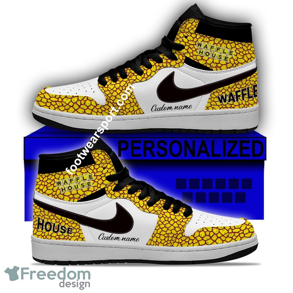 Waffle House Air Jordan Hightop Shoes Personalized Crocodile Skin Pattern For Men Women image Waffle House Air Jordan Hightop Shoes Personalized Crocodile Skin Pattern For Men Women - Waffle House Air Jordan Hightop Shoes Personalized Design 1