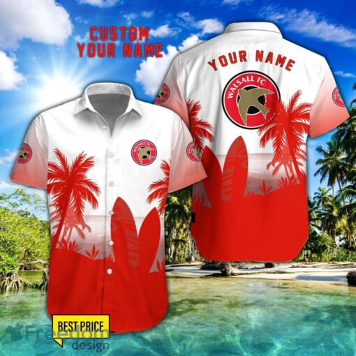 Walsall FC Combo Hawaiian Shirt And Shorts Surfboards Coconut Custom Name For Fans Product Photo 1