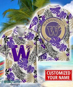 Washington Huskies Aloha Hawaiian Shirt Custom Name Summer Gift Holiday Team Shirt