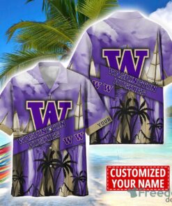 Washington Huskies Hawaii Shirt Custom Name Sports Team Beach Shirt